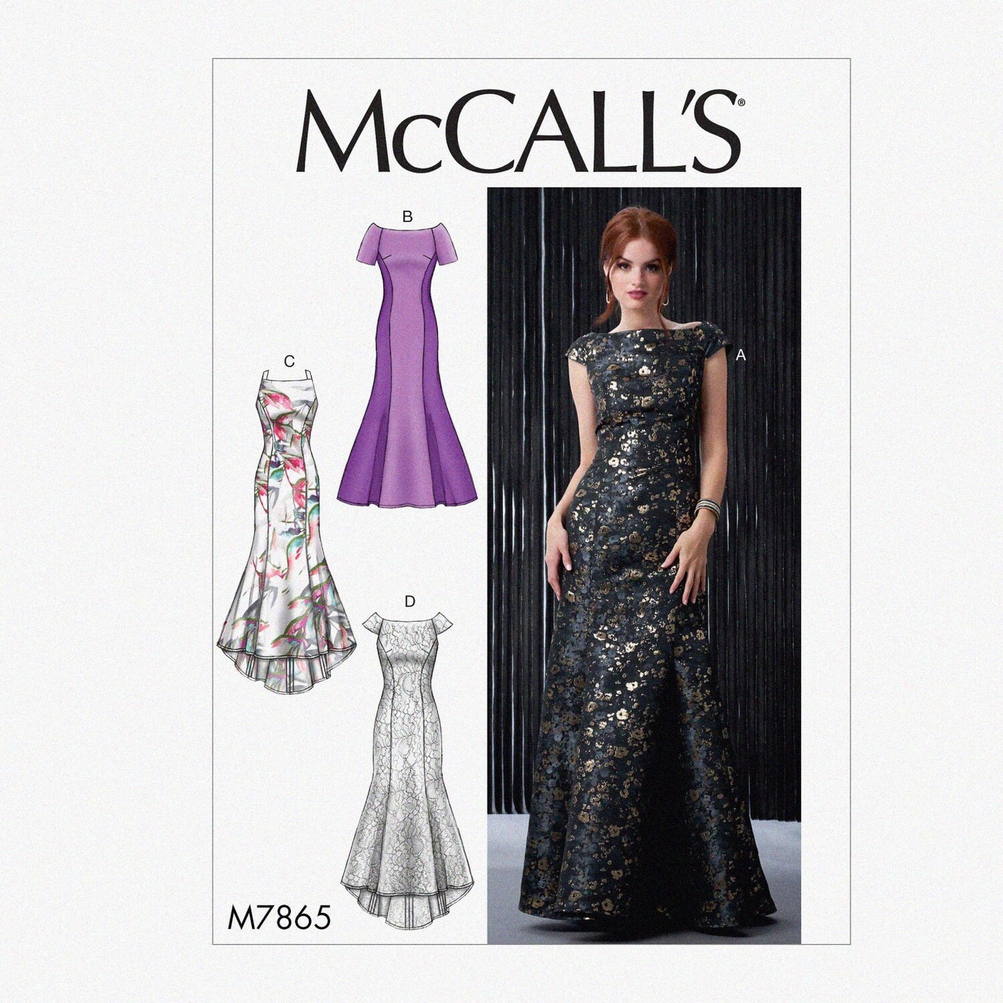 Women's Floor-Length Evening Dress Pattern Sizes 6-14