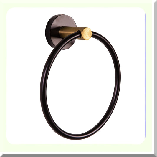 Kelton Towel Ring Matte Black and Gold
