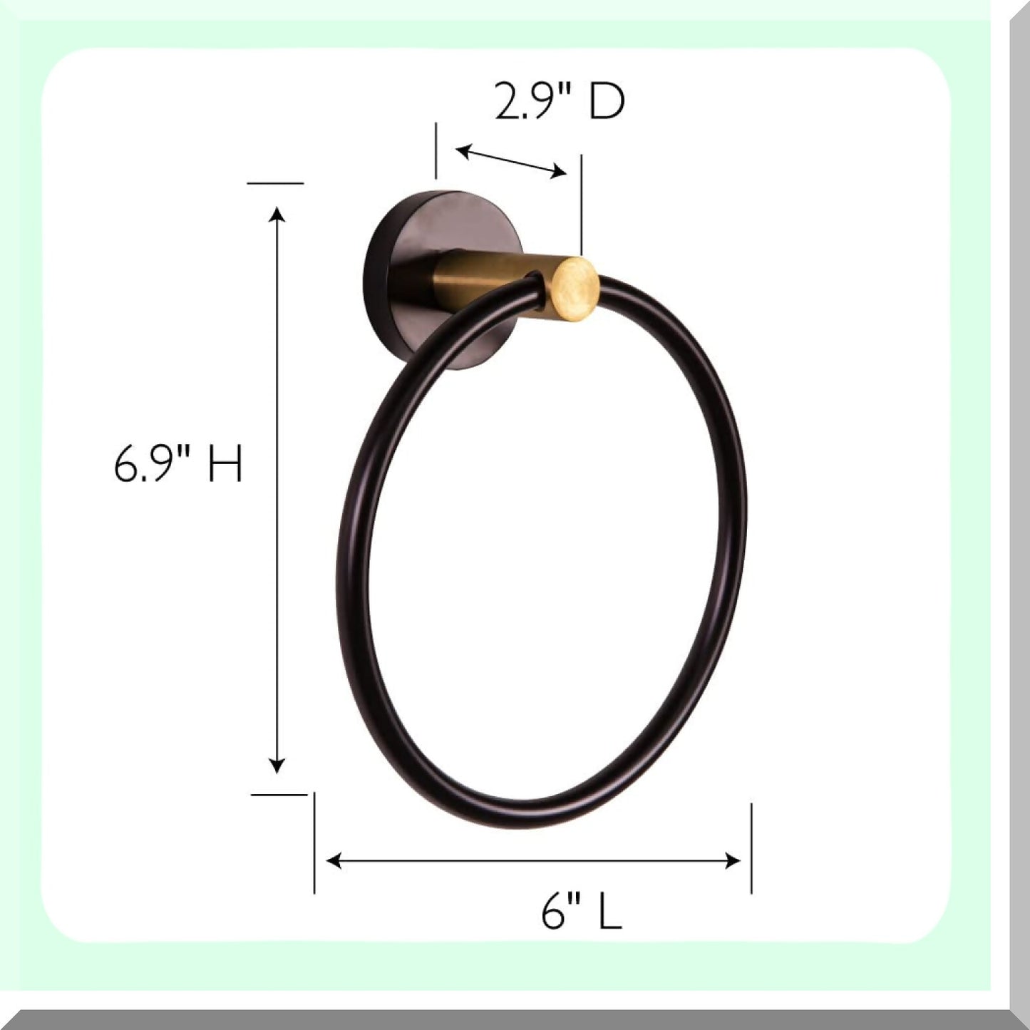 Kelton Towel Ring Matte Black and Gold