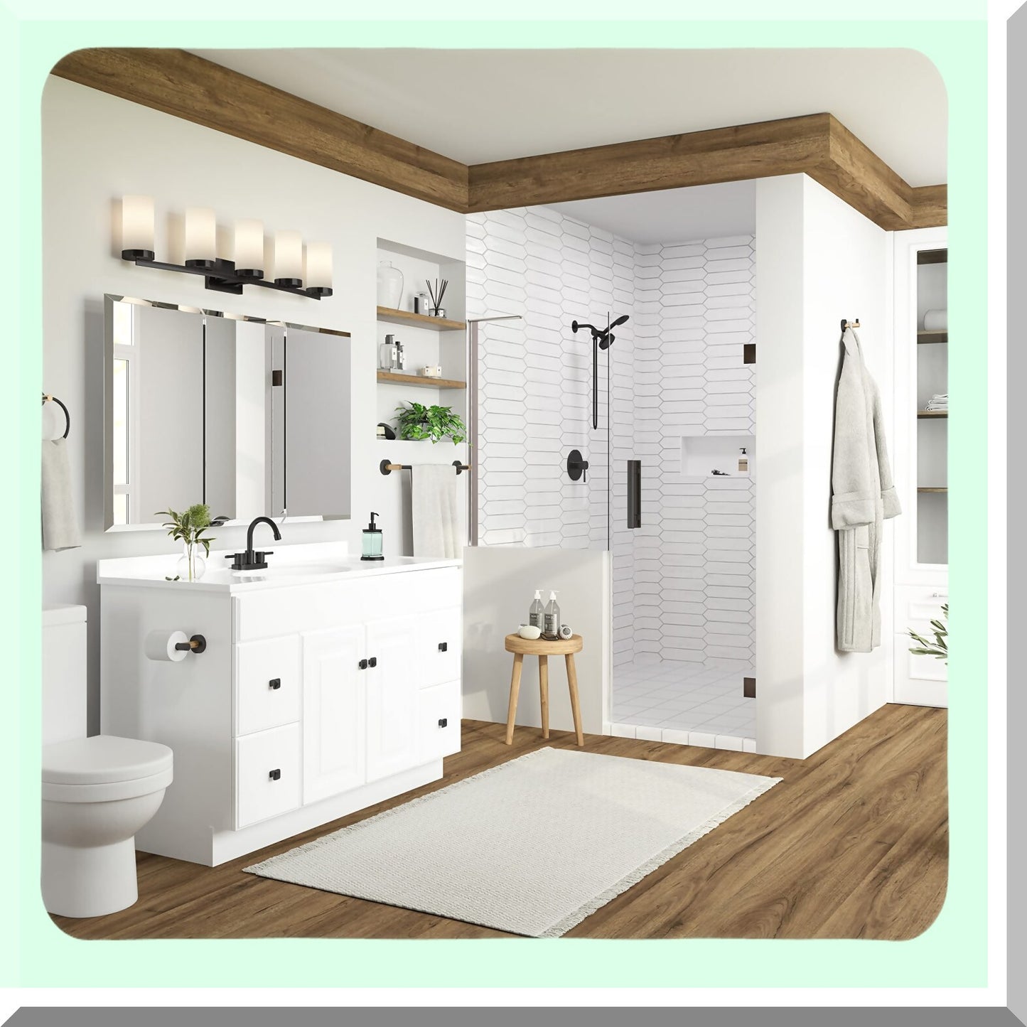 Kelton Towel Ring Matte Black and Gold