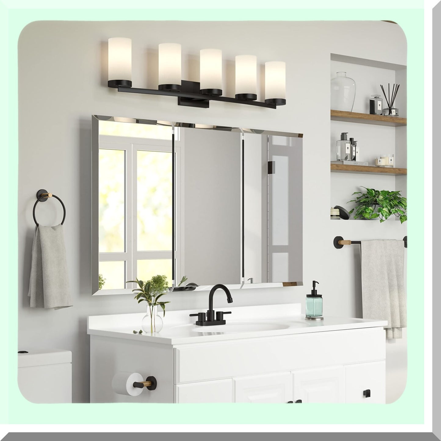 Kelton Towel Ring Matte Black and Gold