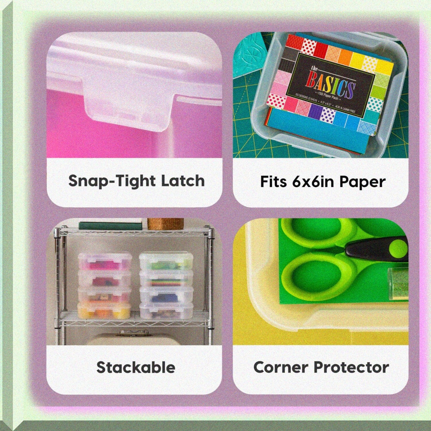 8 Pack Clear 6" x 6" Photo and Scrapbook Storage Cases