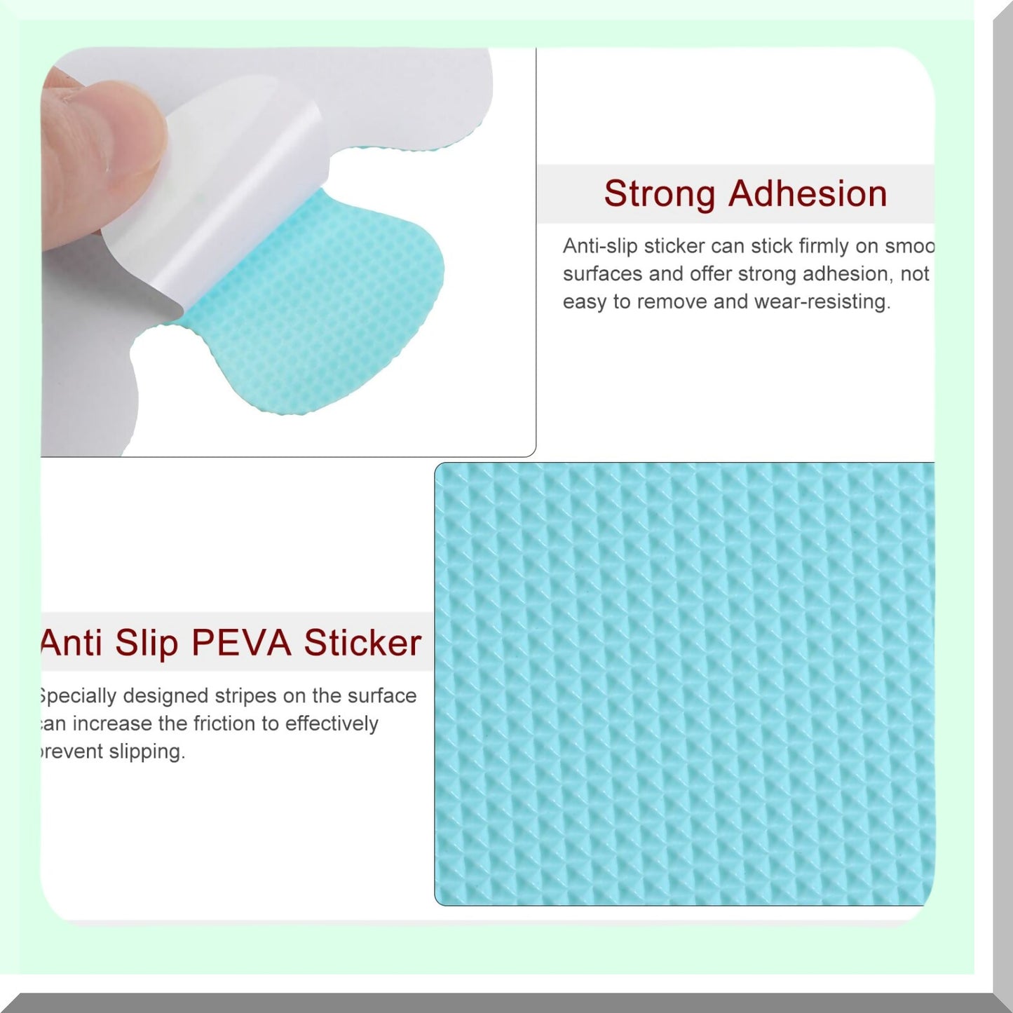 6pcs Blue Non-Slip Bathtub Stickers 3.94"