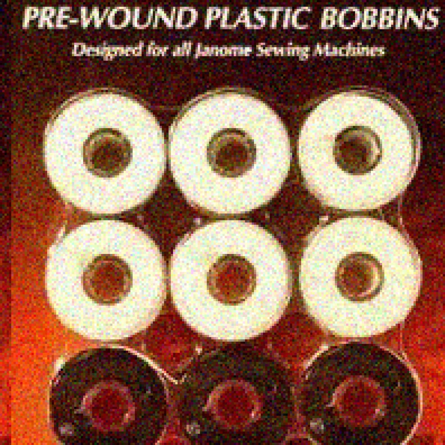 12 Pack Pre-Wound Plastic Bobbins White and Black