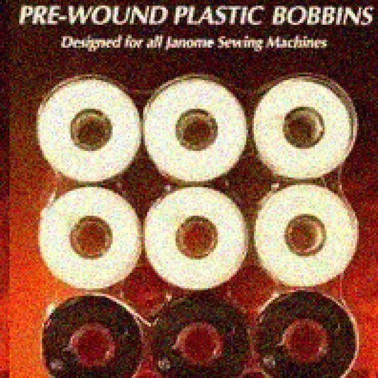 12 Pack Plastic Bobbins in White and Black