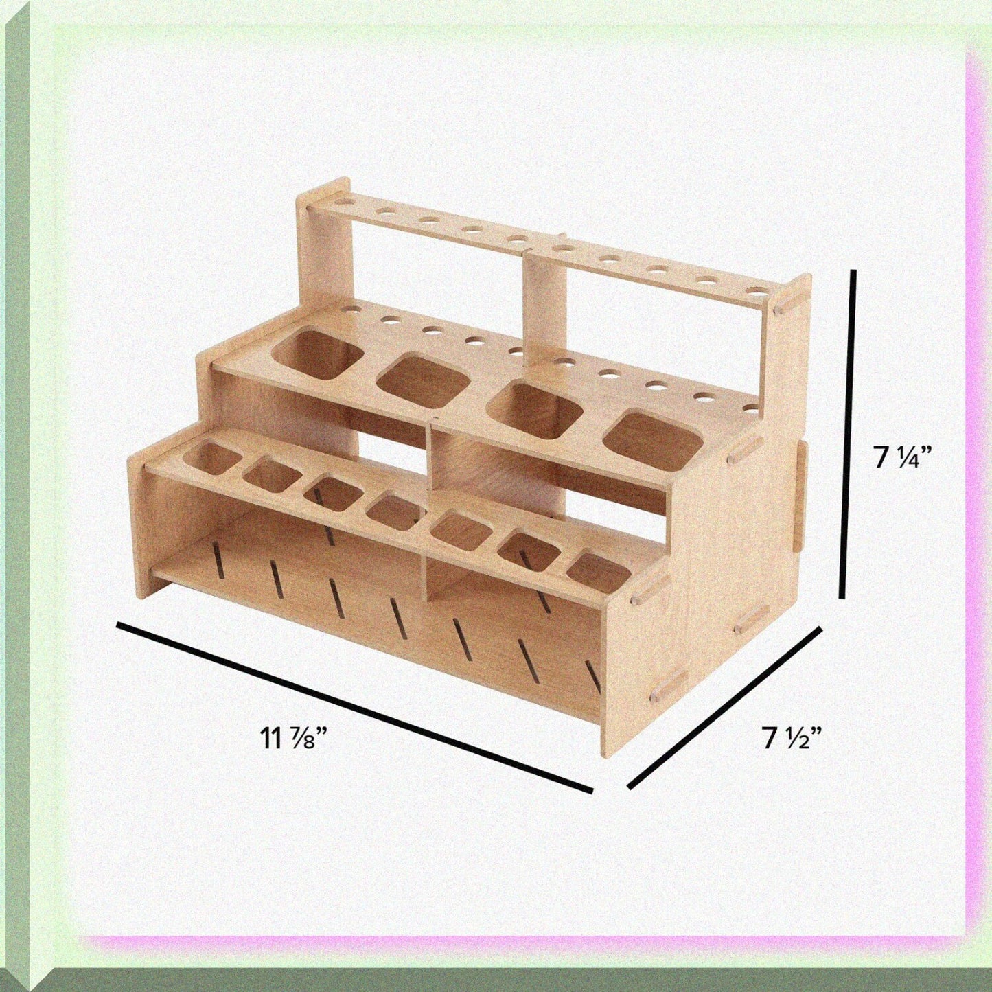 3-Piece Wood Grain Artist Brush and Paint Tube Organizer Set