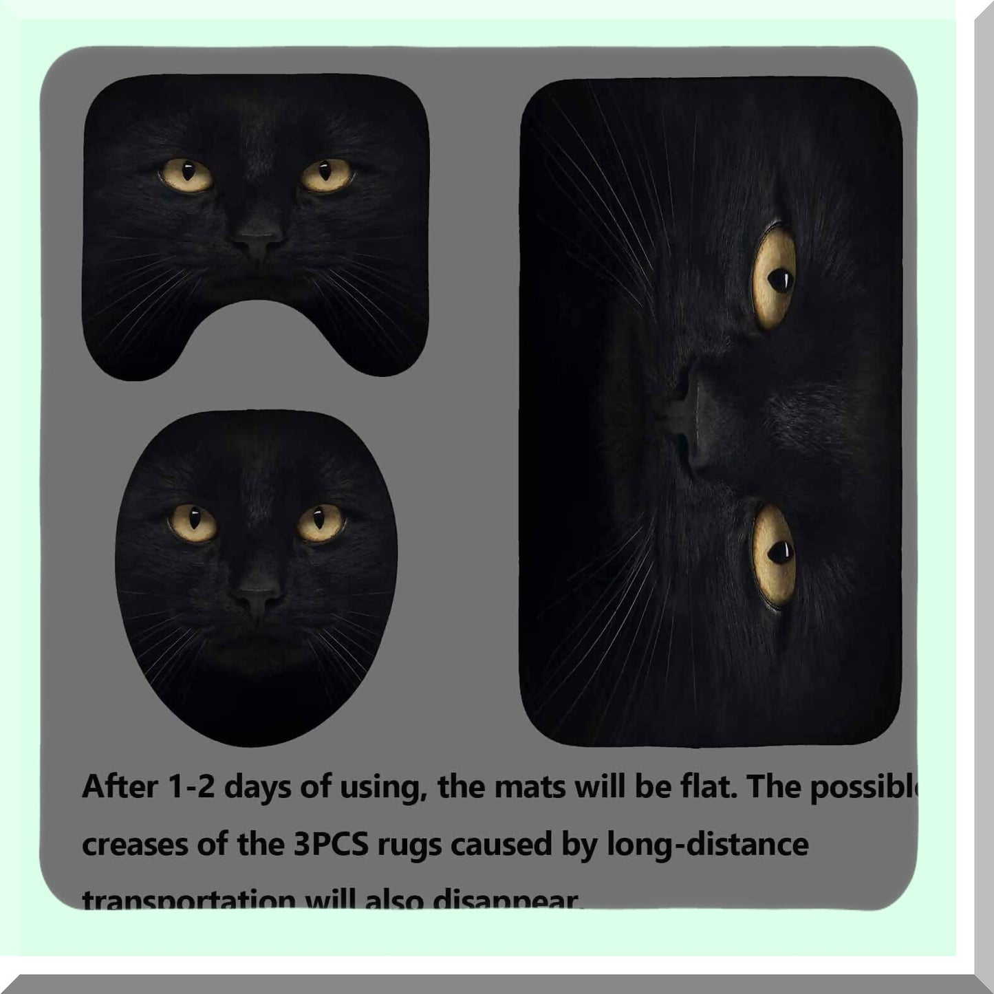 4PCS Black Panther Shower Curtain Set with Bath Rugs