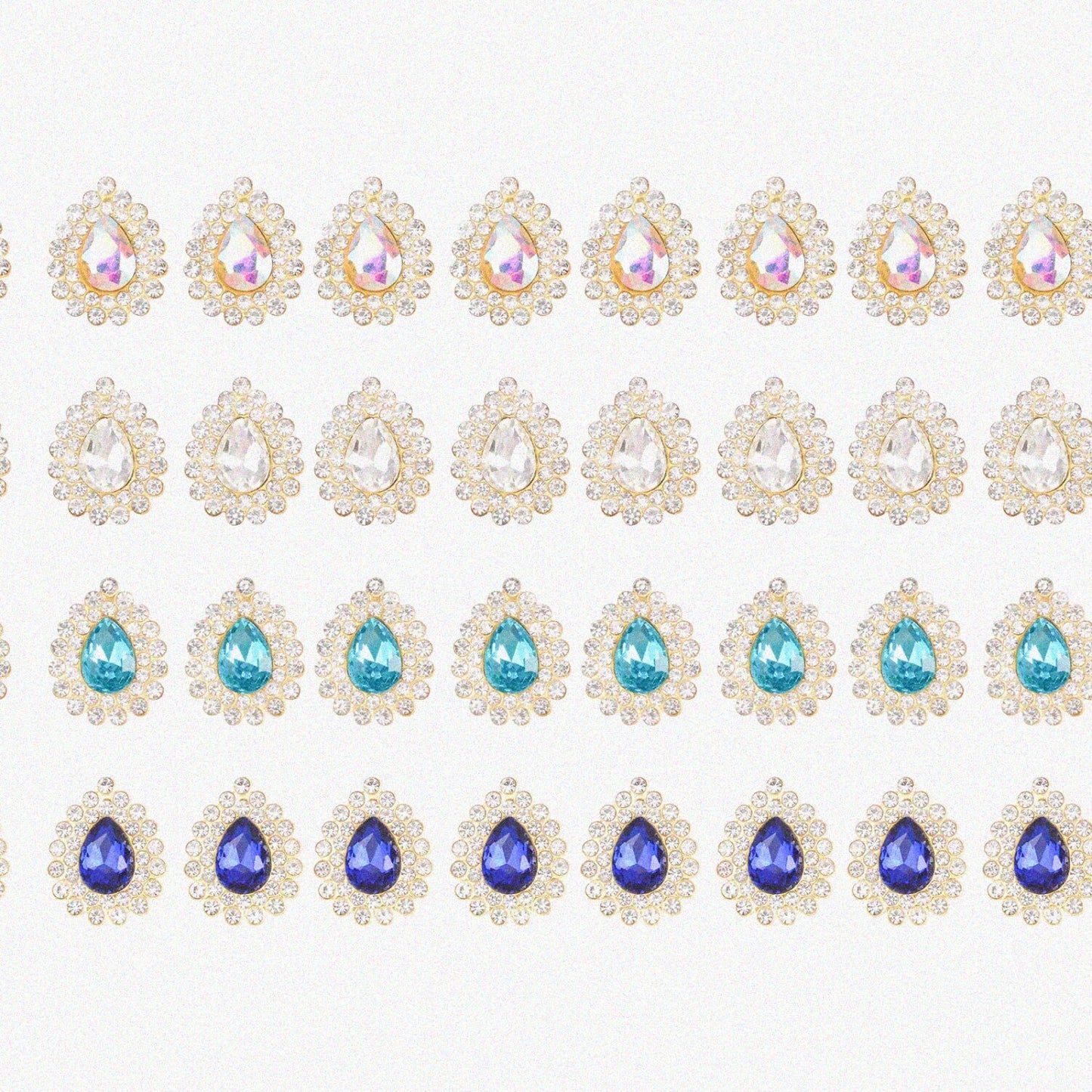 32 Pcs Mixed Color Rhinestone Buttons Embellishments