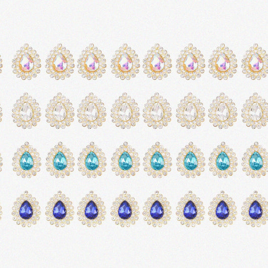 32 Pcs Mixed Color Rhinestone Buttons
