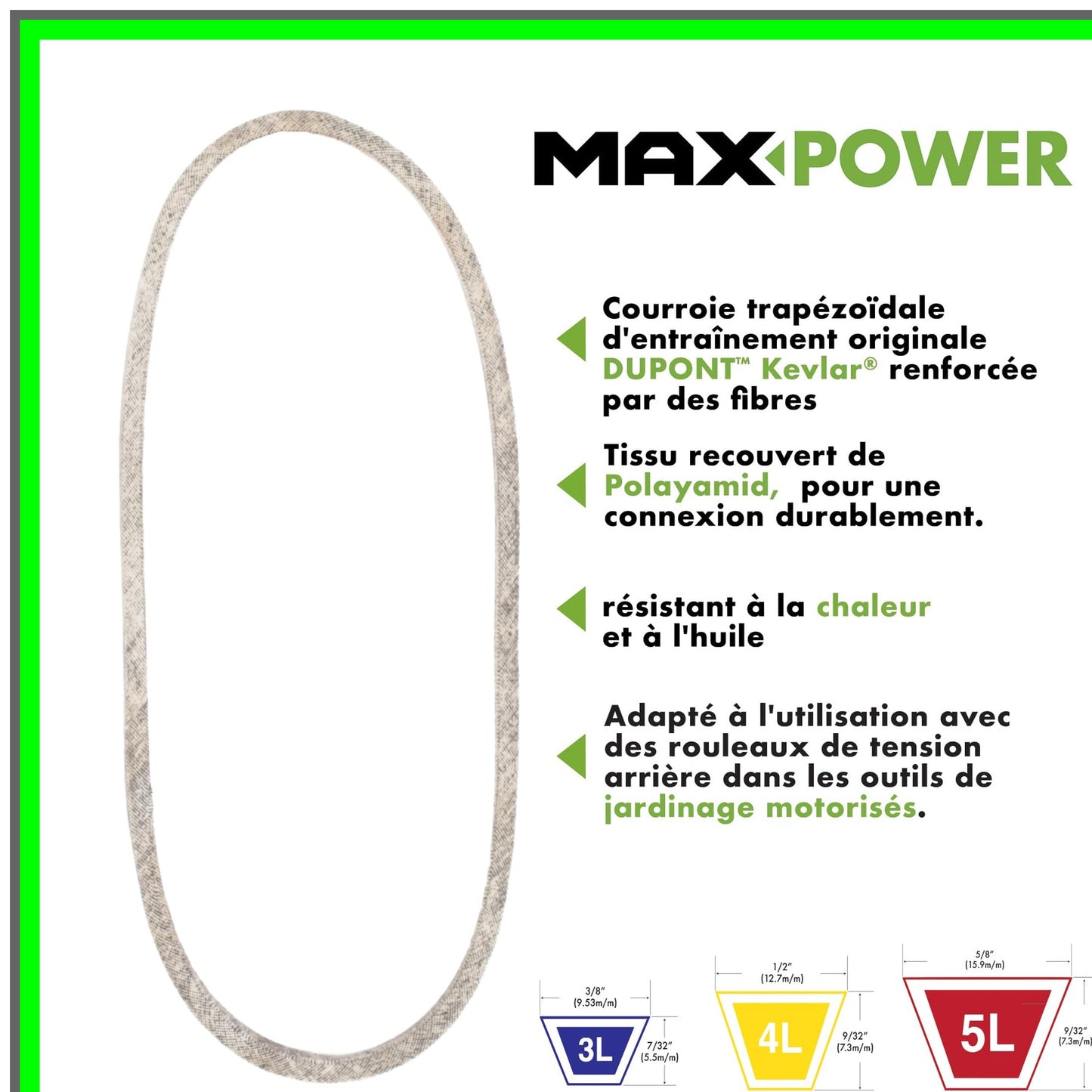 Kevlar Reinforced Heavy-Duty 1/2" x 112" Durable Belt for Tough Tasks