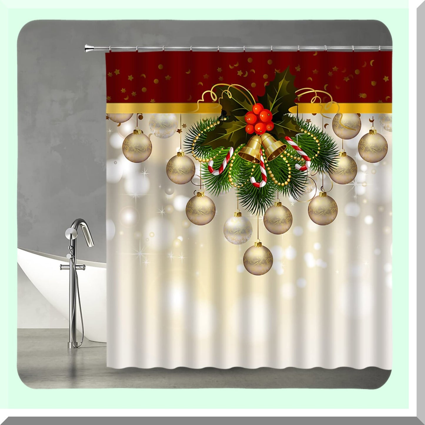 Holiday Pine Leaf Shower Curtain 70x70 inches