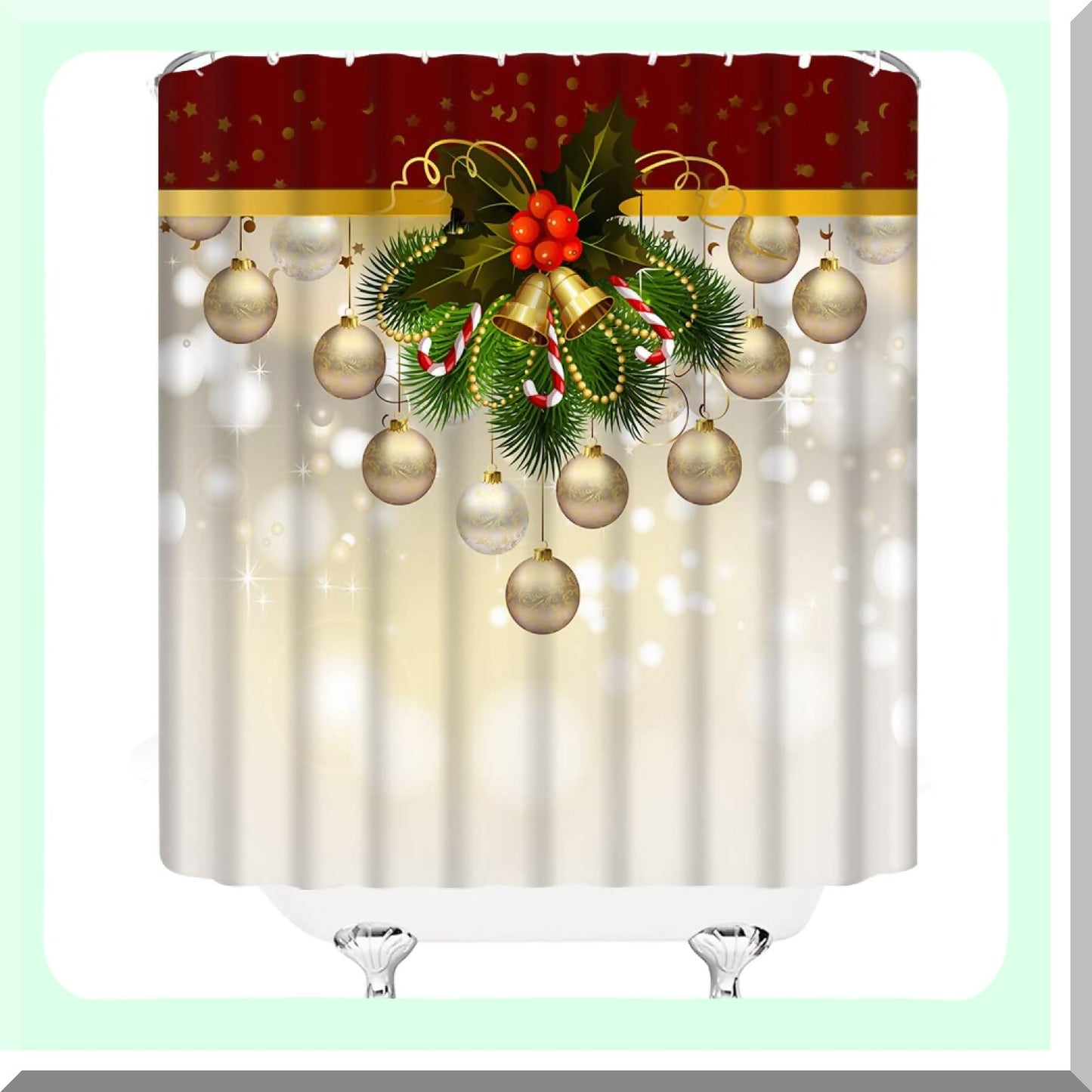 Holiday Pine Leaf Shower Curtain 70x70 inches