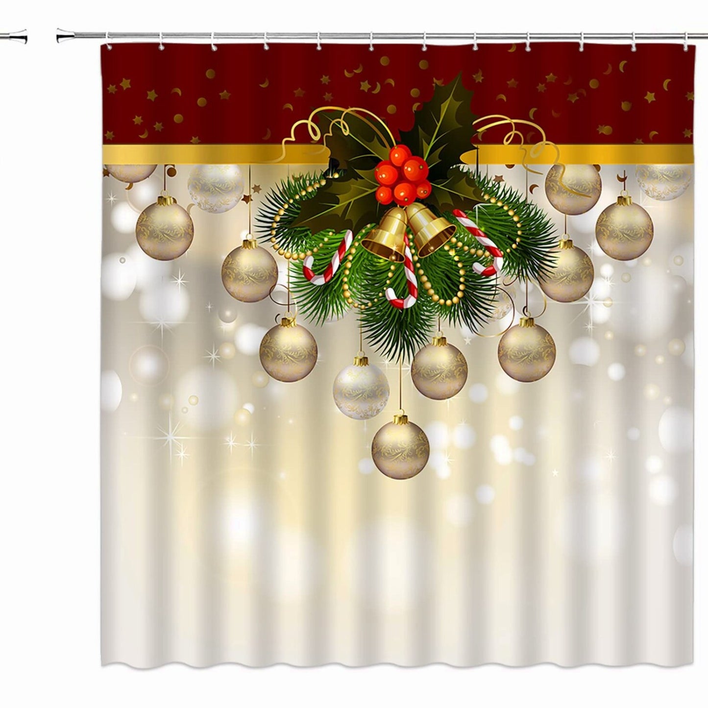 Holiday Pine Leaf Shower Curtain 70x70 inches