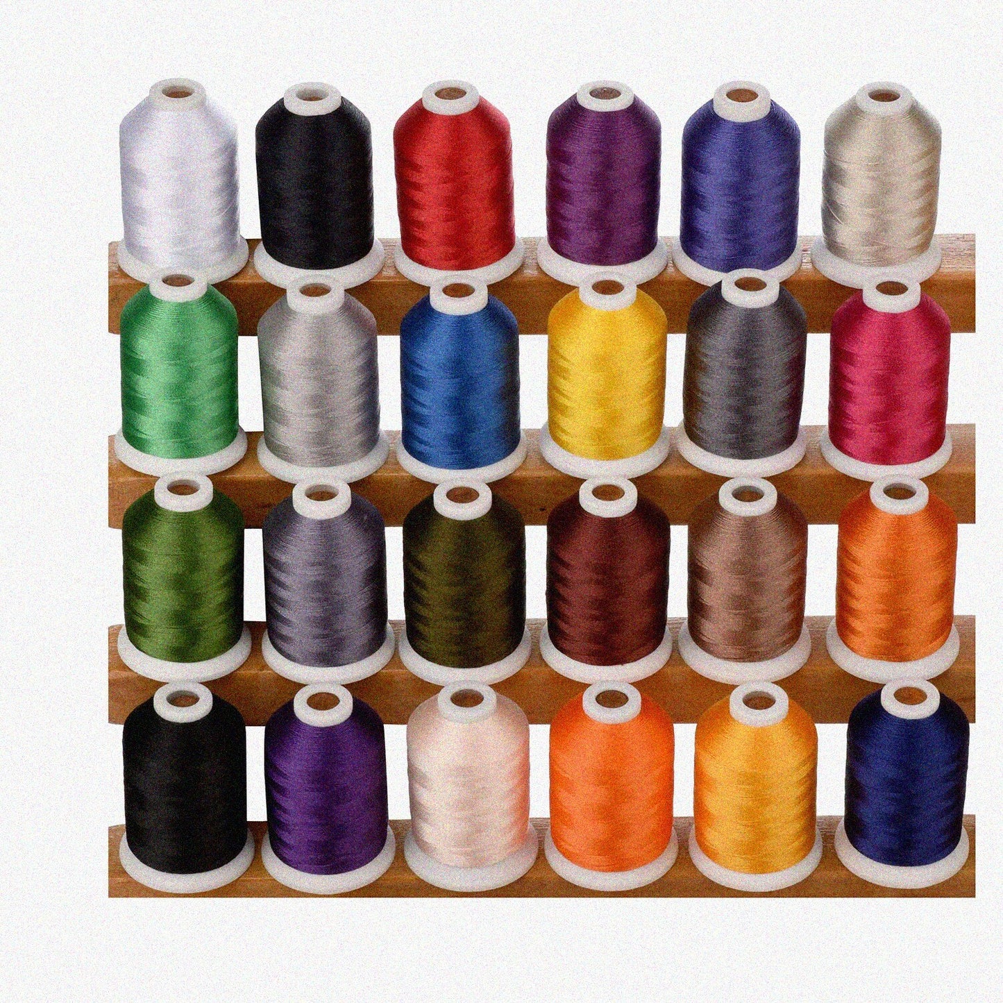 1100 Yards 24-Color Trilobal Polyester Embroidery Thread Set