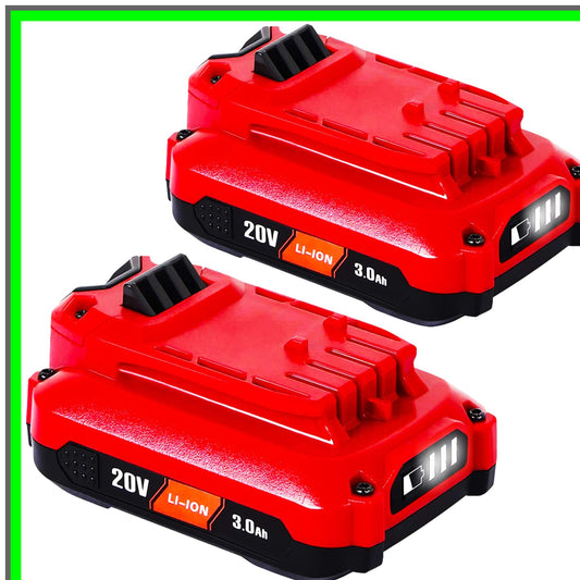 20V 3.0Ah Lithium Ion Replacement Battery for Cordless Power Tools 2 Pack