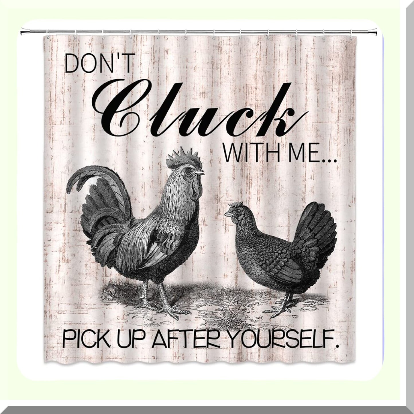 Chicken Farmhouse Animal Shower Curtain with Hooks