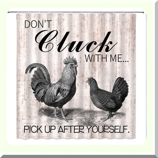 Chicken Farmhouse Animal Shower Curtain with Hooks
