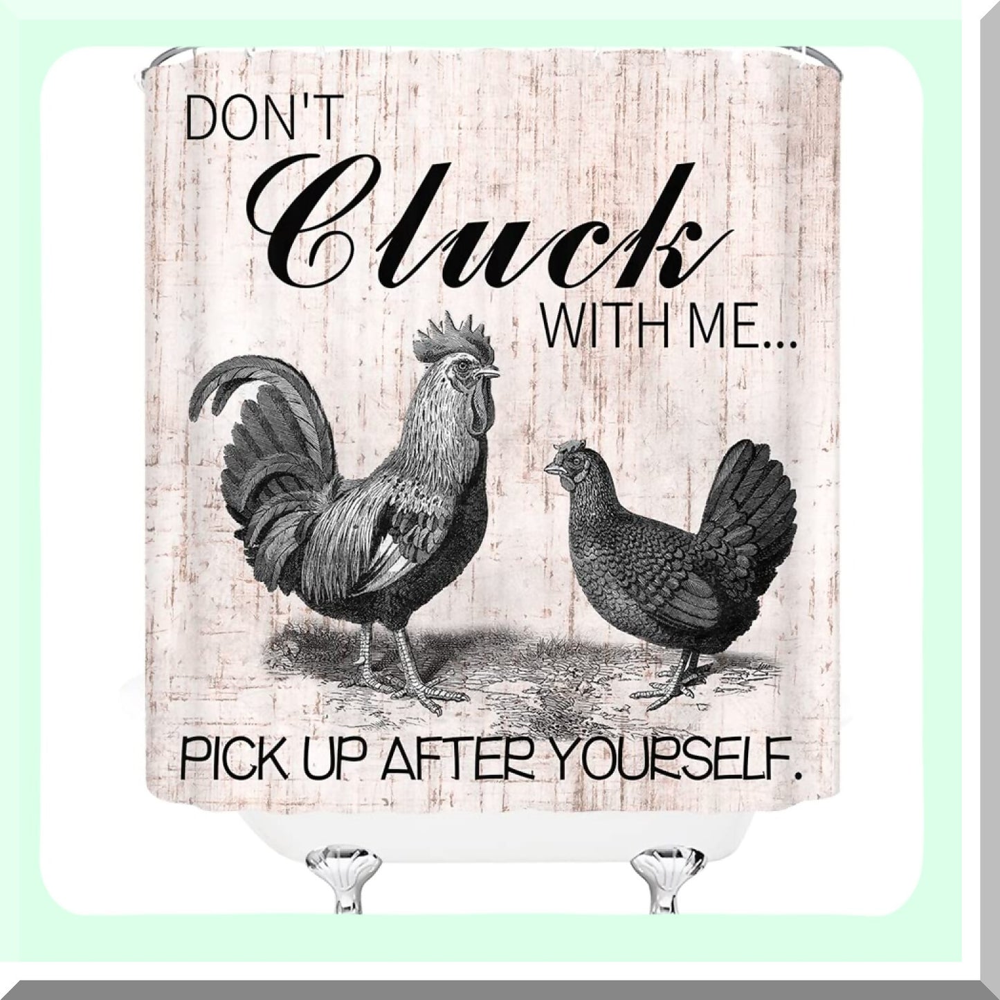 Chicken Farmhouse Animal Shower Curtain with Hooks