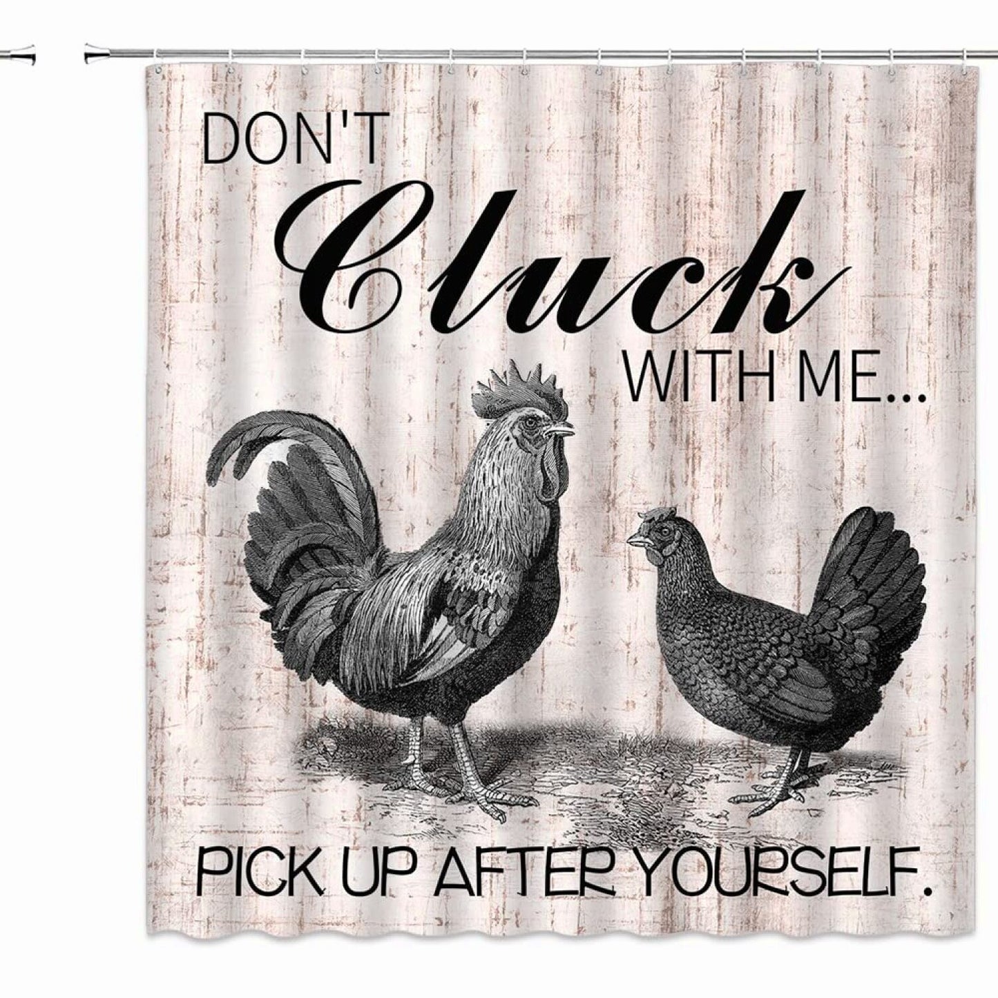 Chicken Farmhouse Animal Shower Curtain with Hooks