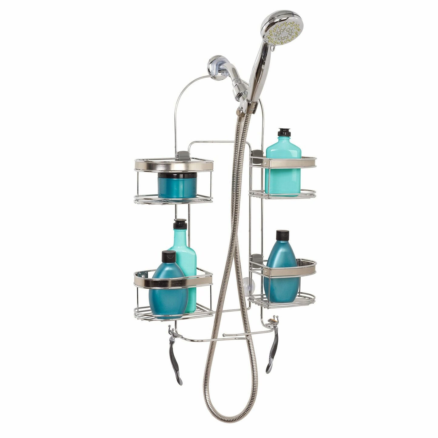 Expandable Stainless Steel Shower Caddy with 4 Baskets