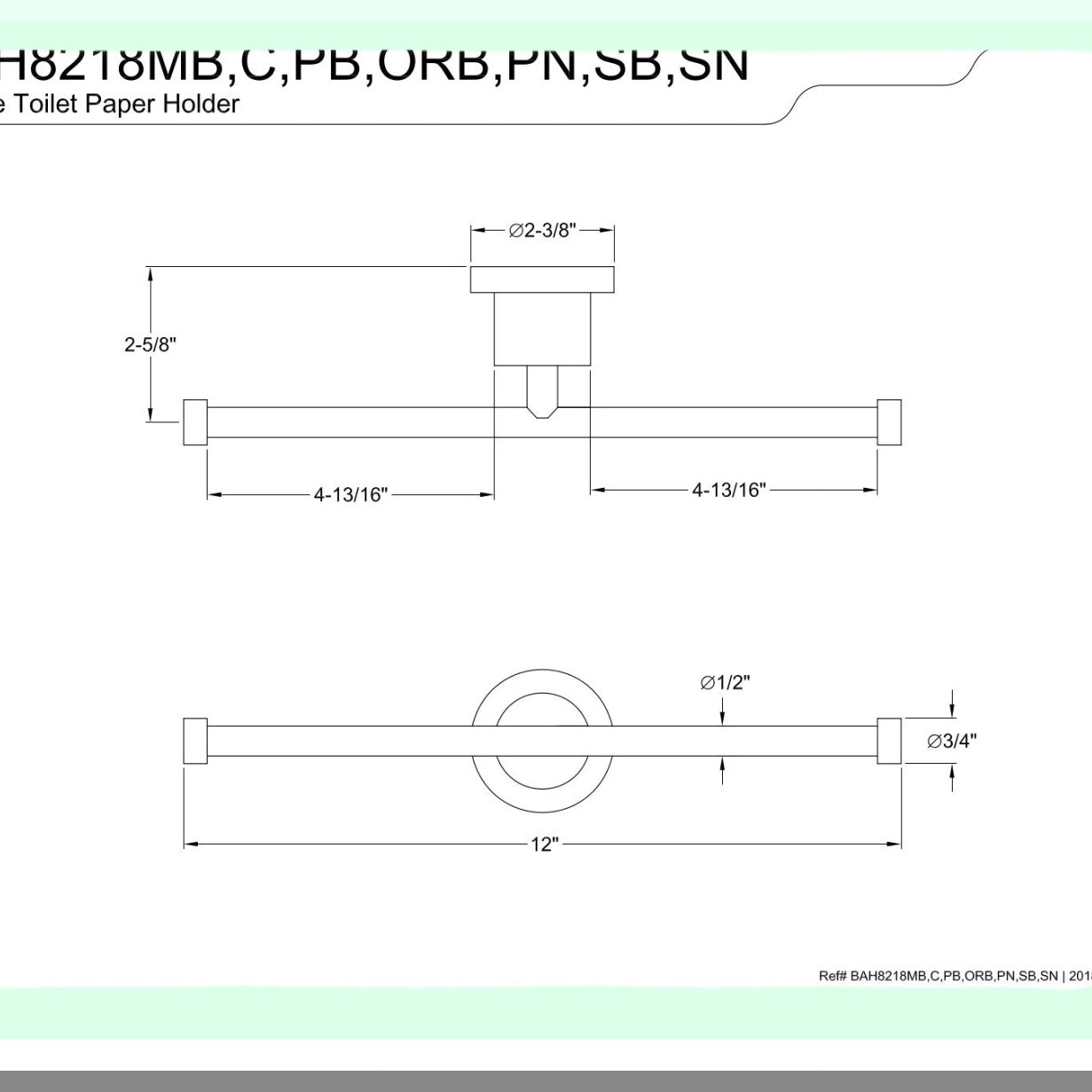 Concord Dual Tet Paper Holder Matte Black
