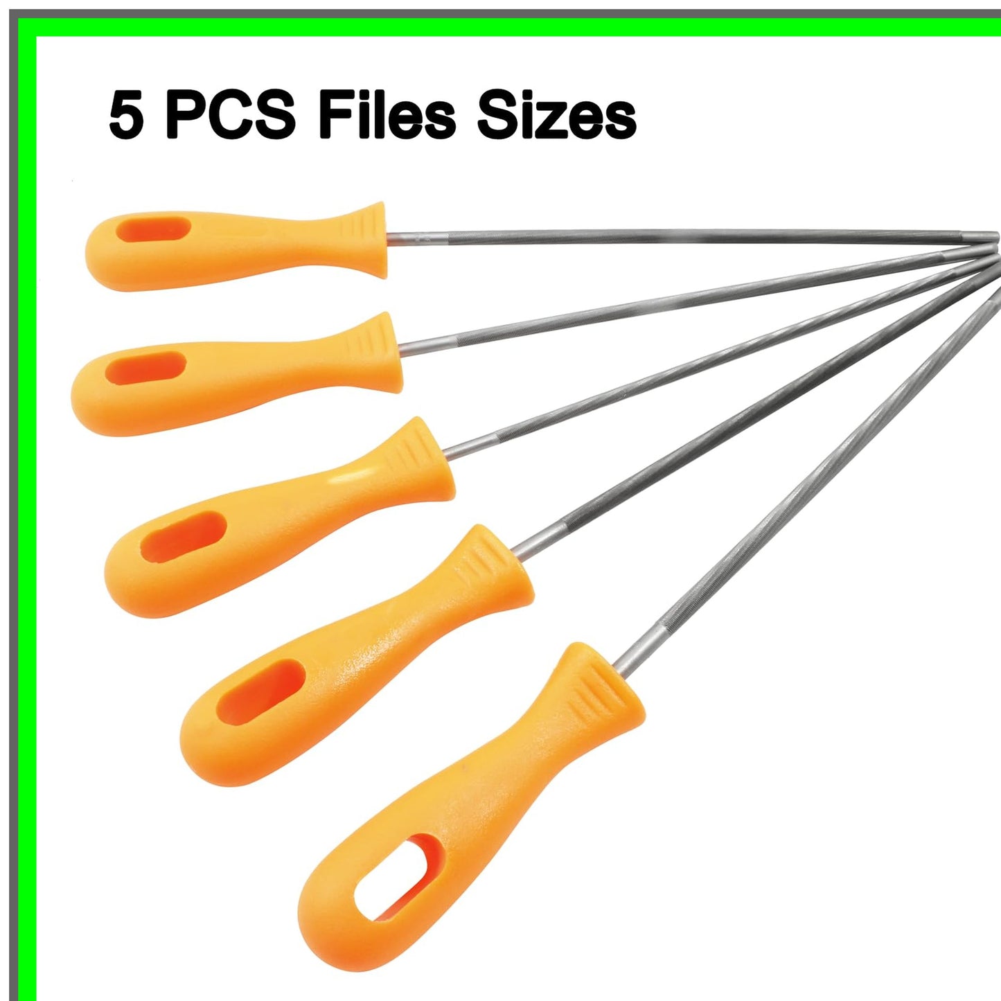 Versatile Chainsaw Chain Sharpening File Set - 5 Precision Sizes for Optimal Performance