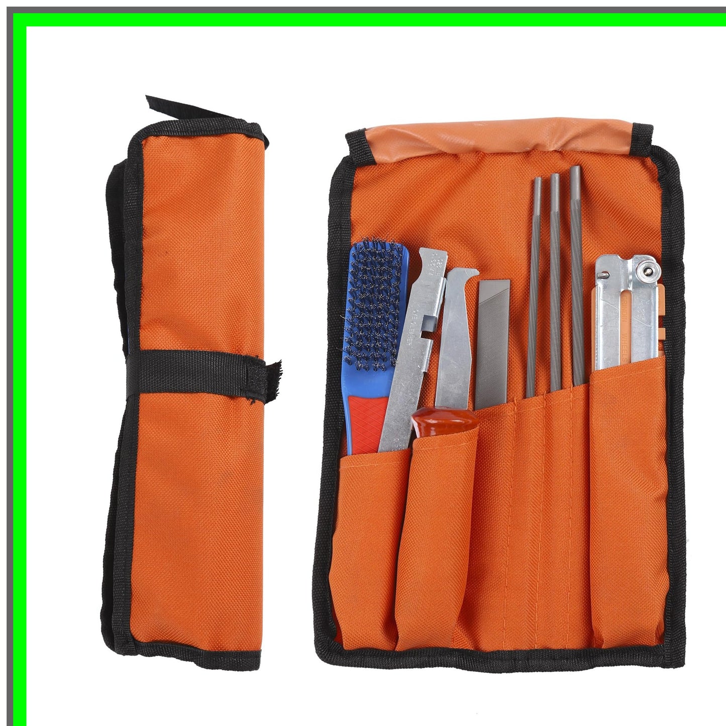 Chainsaw Sharpener Kit with Files and Travel Pouch for Precision Cutting
