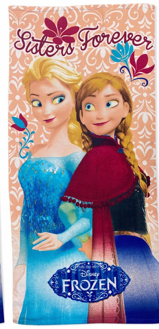 Girls Elsa Summer Blossom Pink Beach Towel 28x58