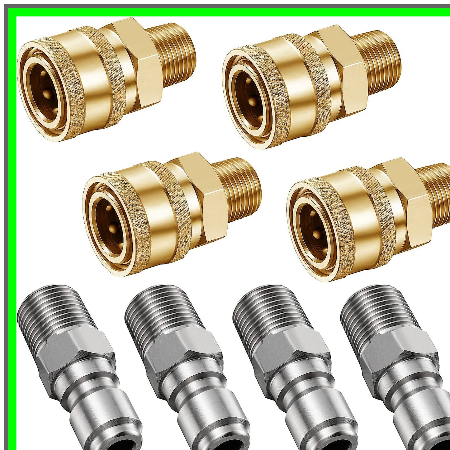 Quick Connect Pressure Washer Couplers Set for 1/4 Inch Fittings