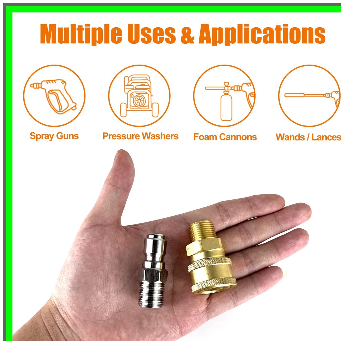 Quick Connect Pressure Washer Couplers Set for 1/4 Inch Fittings