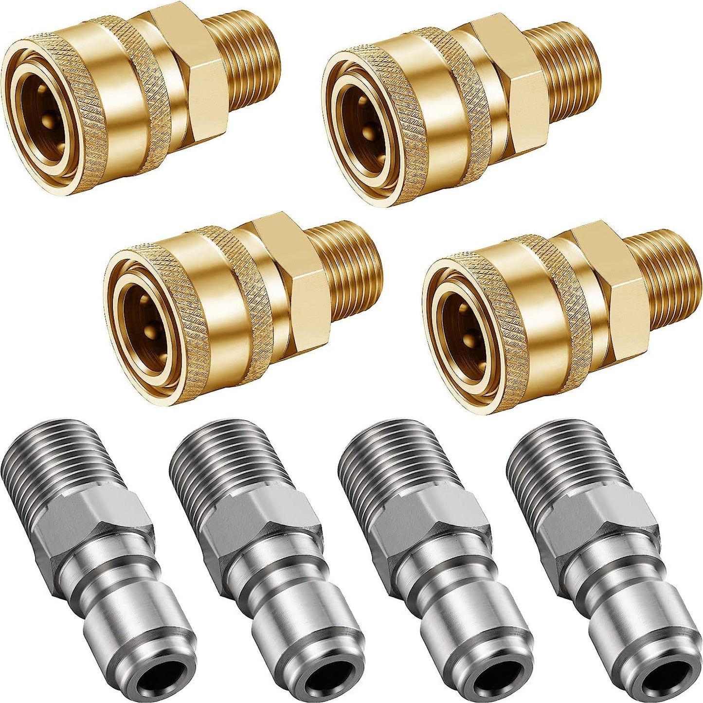 Quick Connect Pressure Washer Couplers Set for 1/4 Inch Fittings