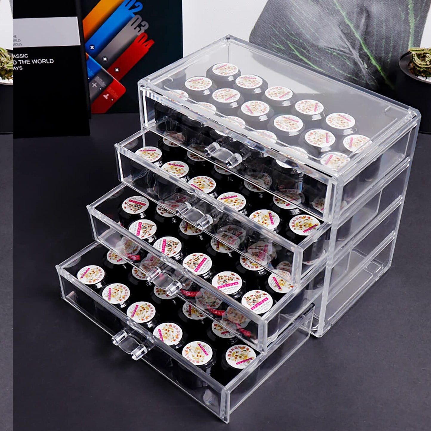4 Tier Acrylic Nail Organizer and Storage Box