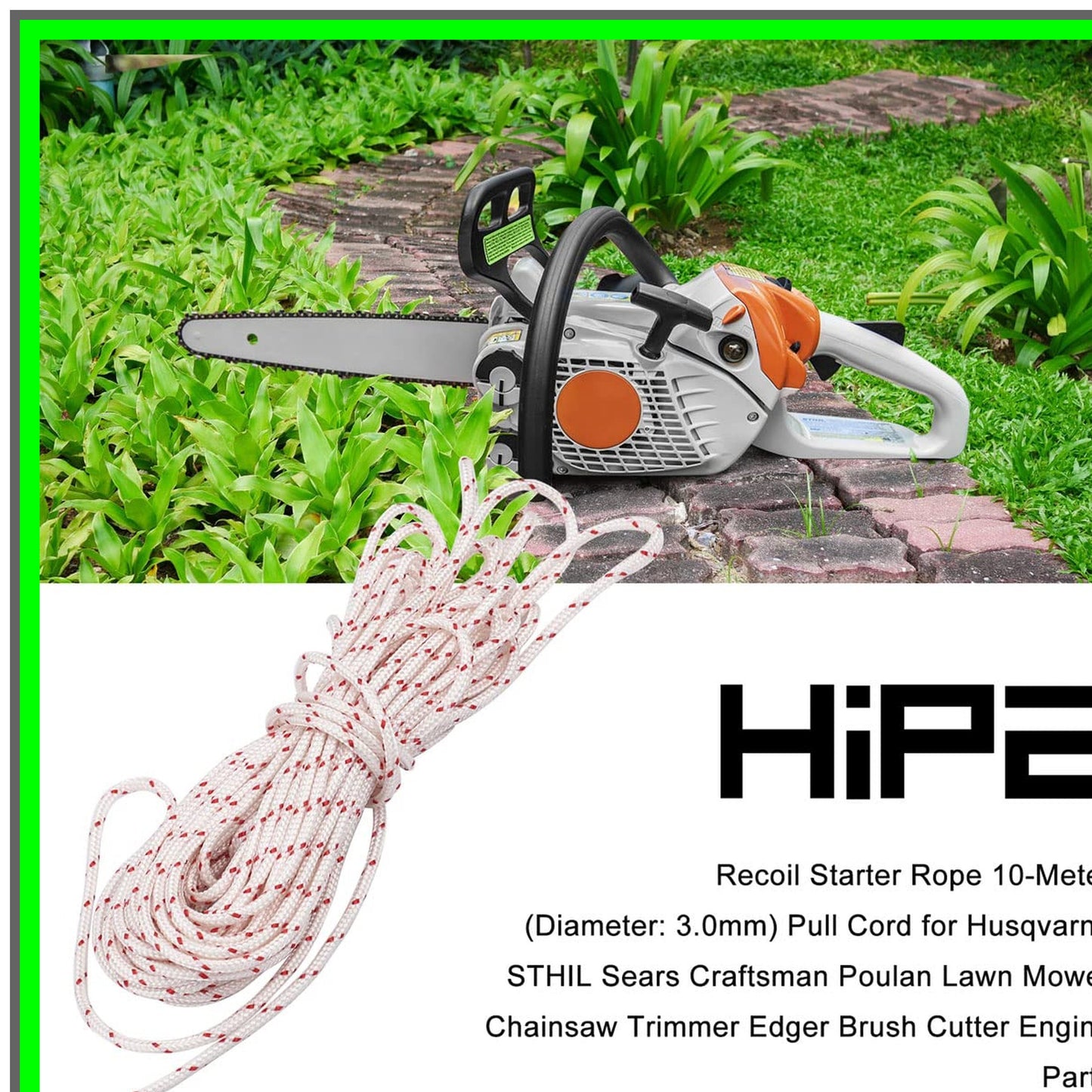 Durable 10-Meter Recoil Starter Rope for Lawn Mowers and Chainsaws