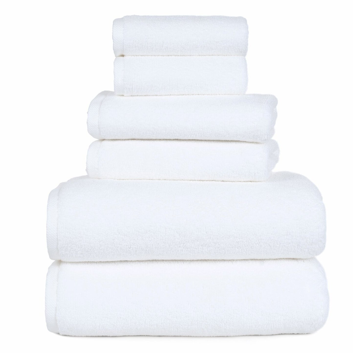 100% Cotton Towel Set 6-Piece White