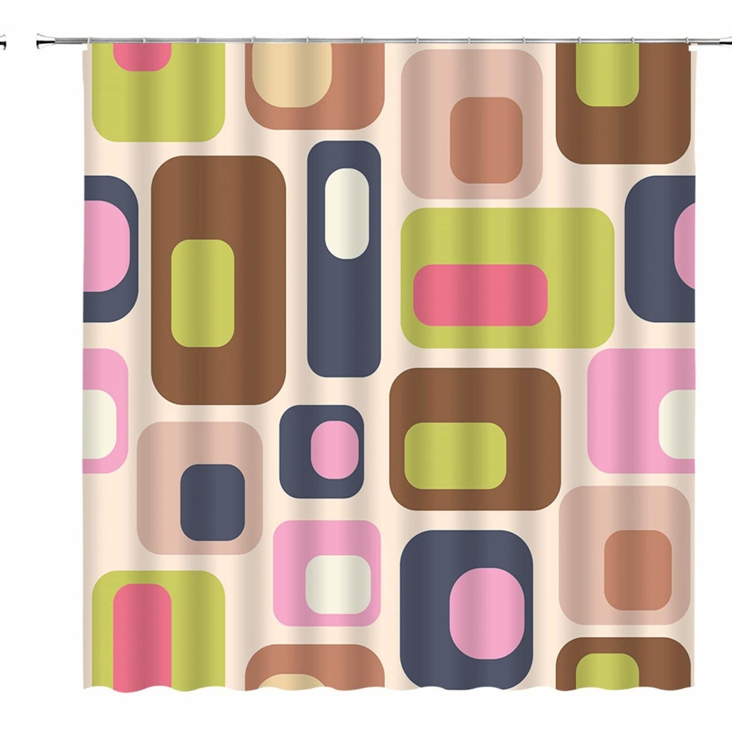 Mid Century Atomic Starbursts Shower Curtain 70x70