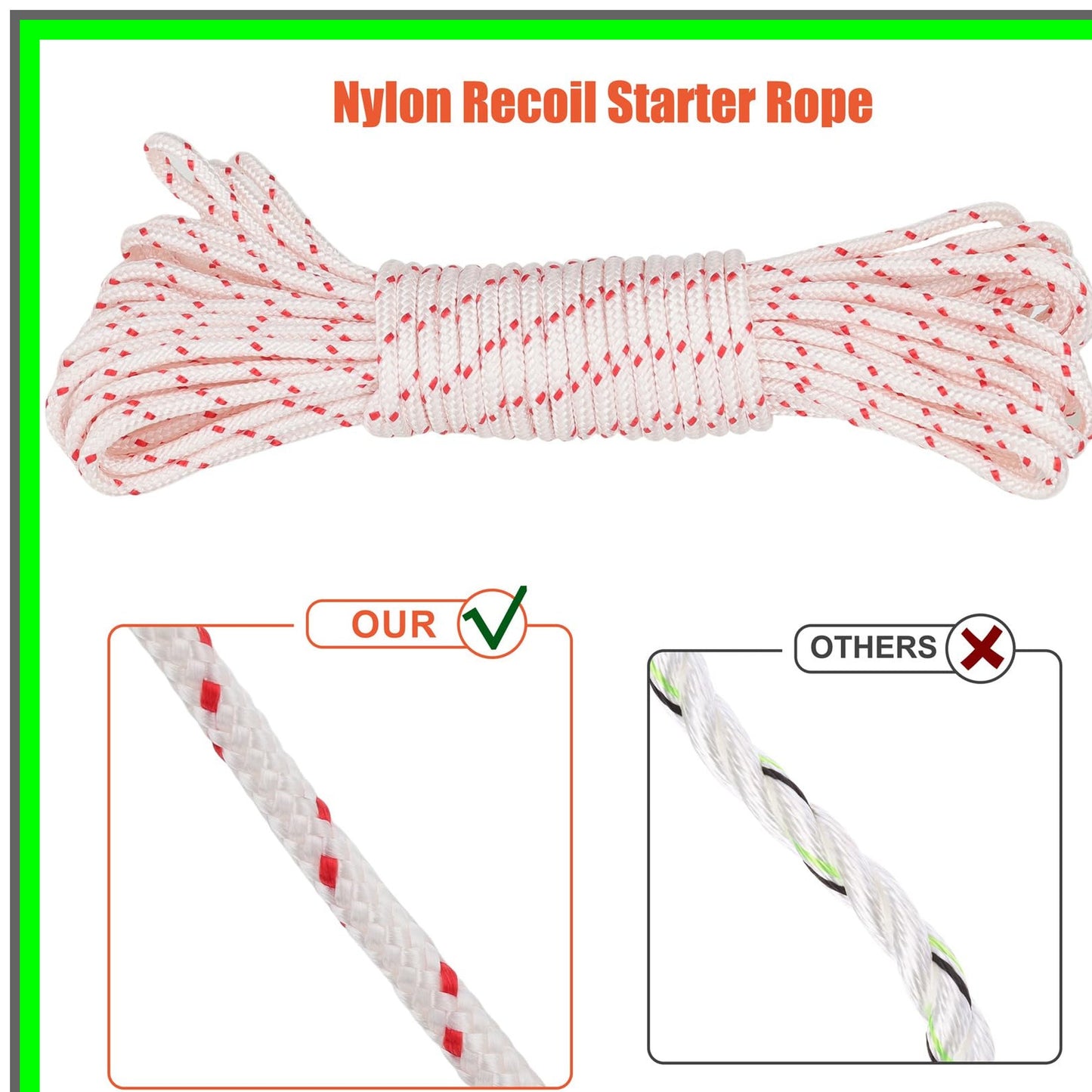 Durable 10-Meter Recoil Starter Rope for Lawn Mowers and Chainsaws