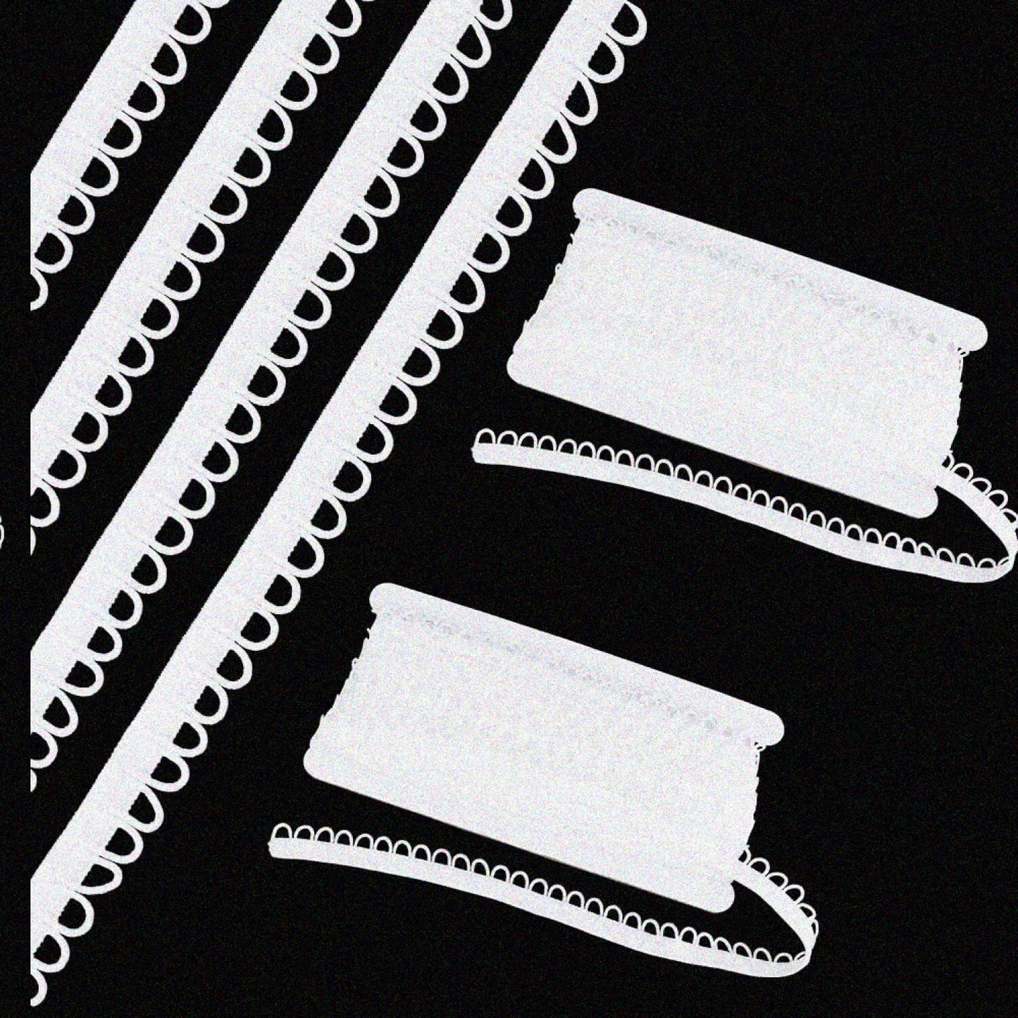 11 Yards White Gimp Braid Trim with Elastic Button Loop