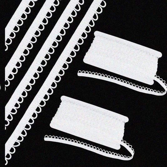 White Gimp Braid Trim with Elastic Button Loop