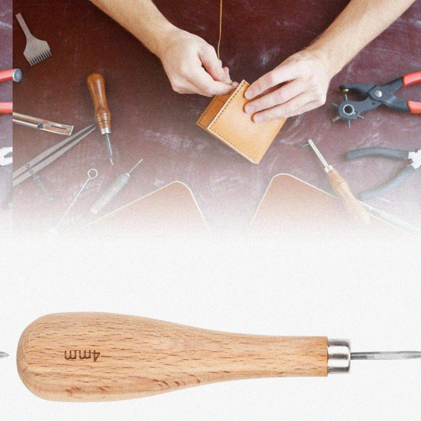 Diamond Point Awl, Leather Punch Tool, 4mm