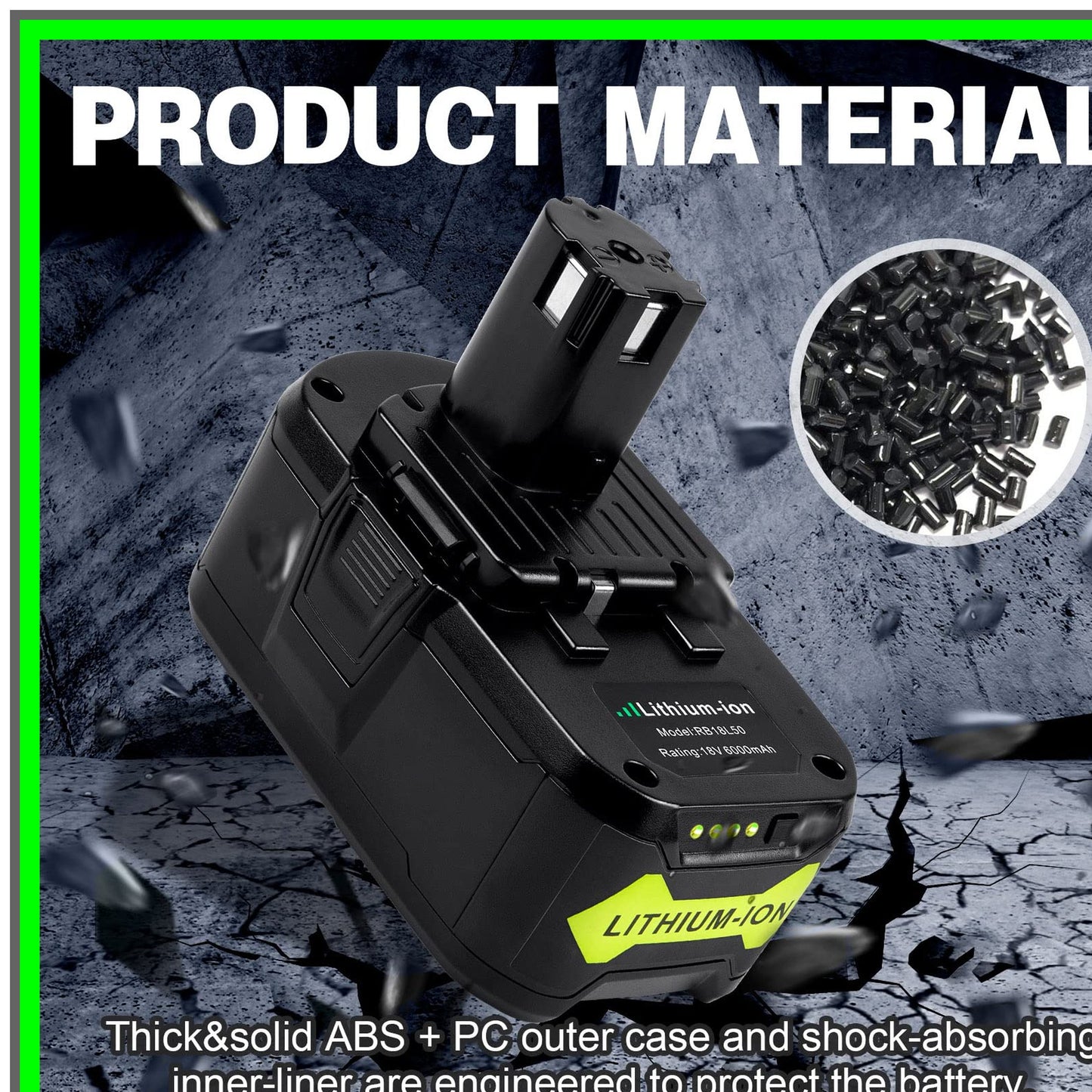 Ryobi 18V 6.0Ah Lithium Battery Replacement for ONE+ Cordless Tools