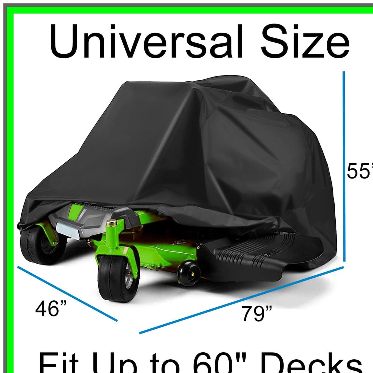 Universal Waterproof Cover for Outdoor Zero-Turn Mowers Up to 60 Inches