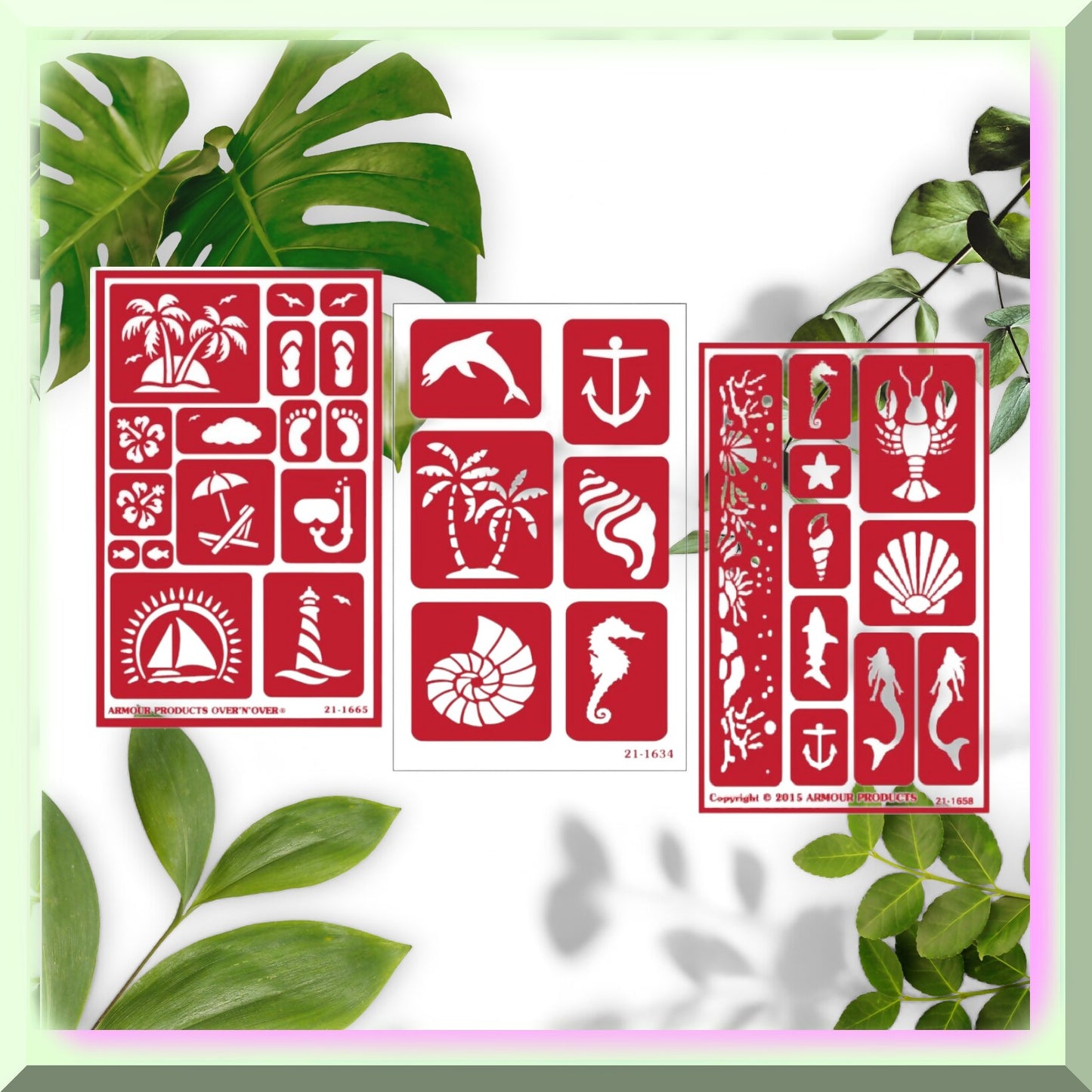 Nautical Glass Etching Stencil Set 3 Designs