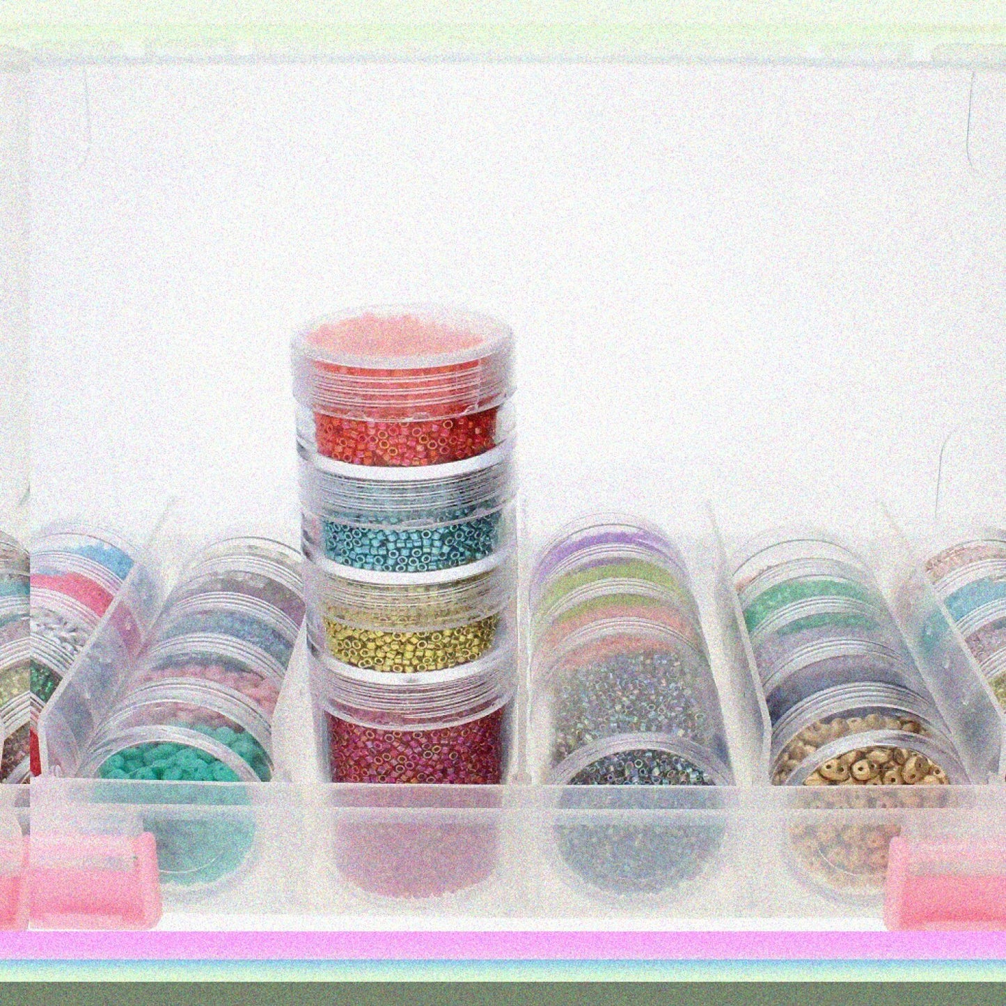 Plastic Bead Storage Case with 28 Jars and 6 Lids