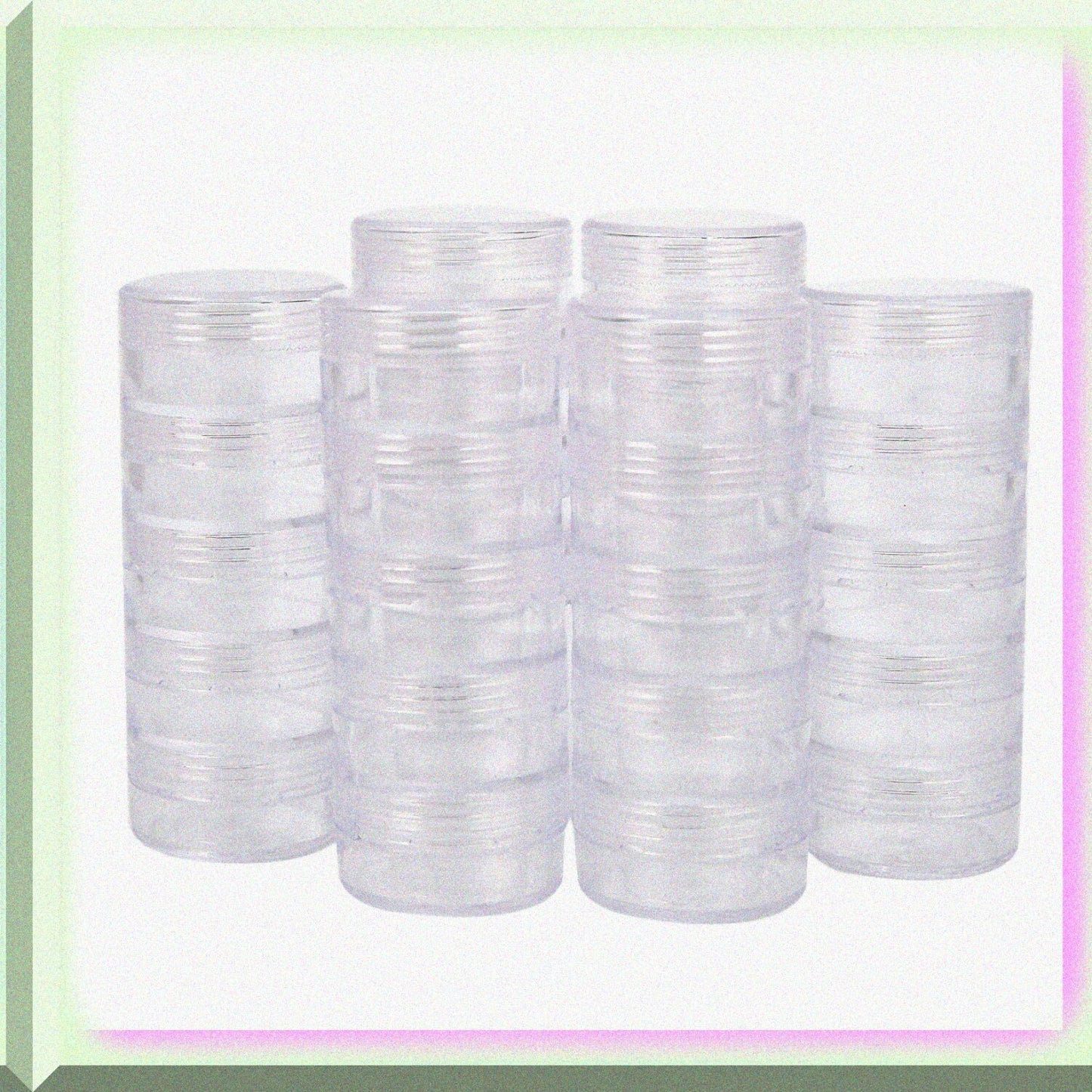 Plastic Bead Storage Case with 28 Jars and 6 Lids