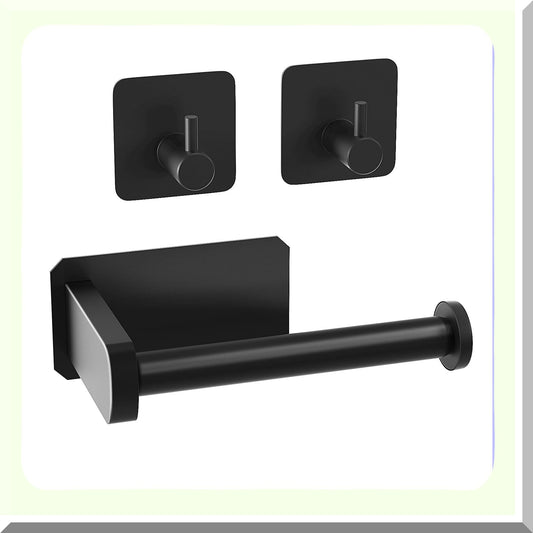 RV Camper Self Adhesive Toilet Paper Holder with 2 Hooks