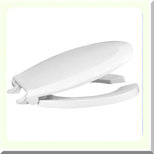 Round Commercial Toilet Seat with Cover, White