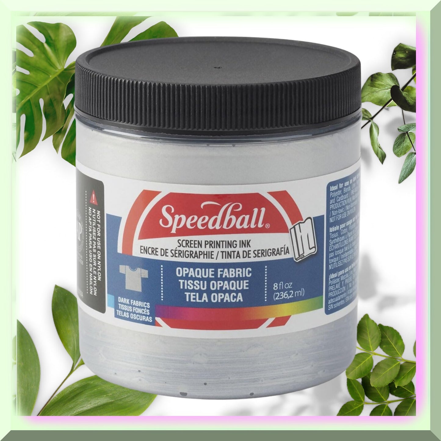8oz Opaque Silver Fabric Screen Printing Ink