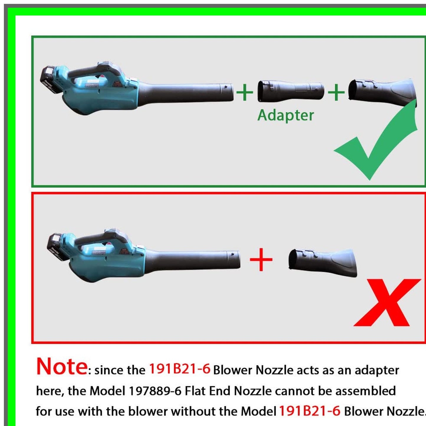 Flat End Nozzle for 18V X2 36V Handheld Blower XBU03 XBU02Z Compatibility