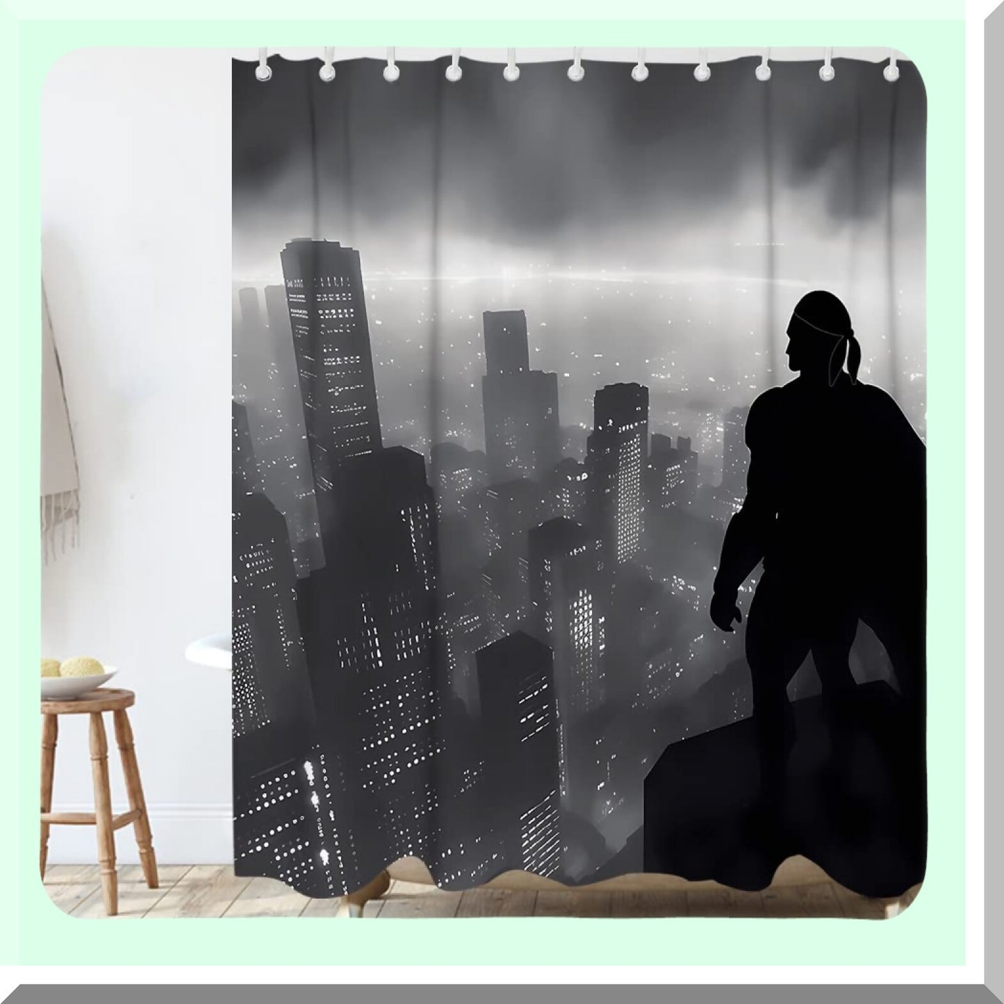 Black Bathtub Shower Curtain 60x72 inch
