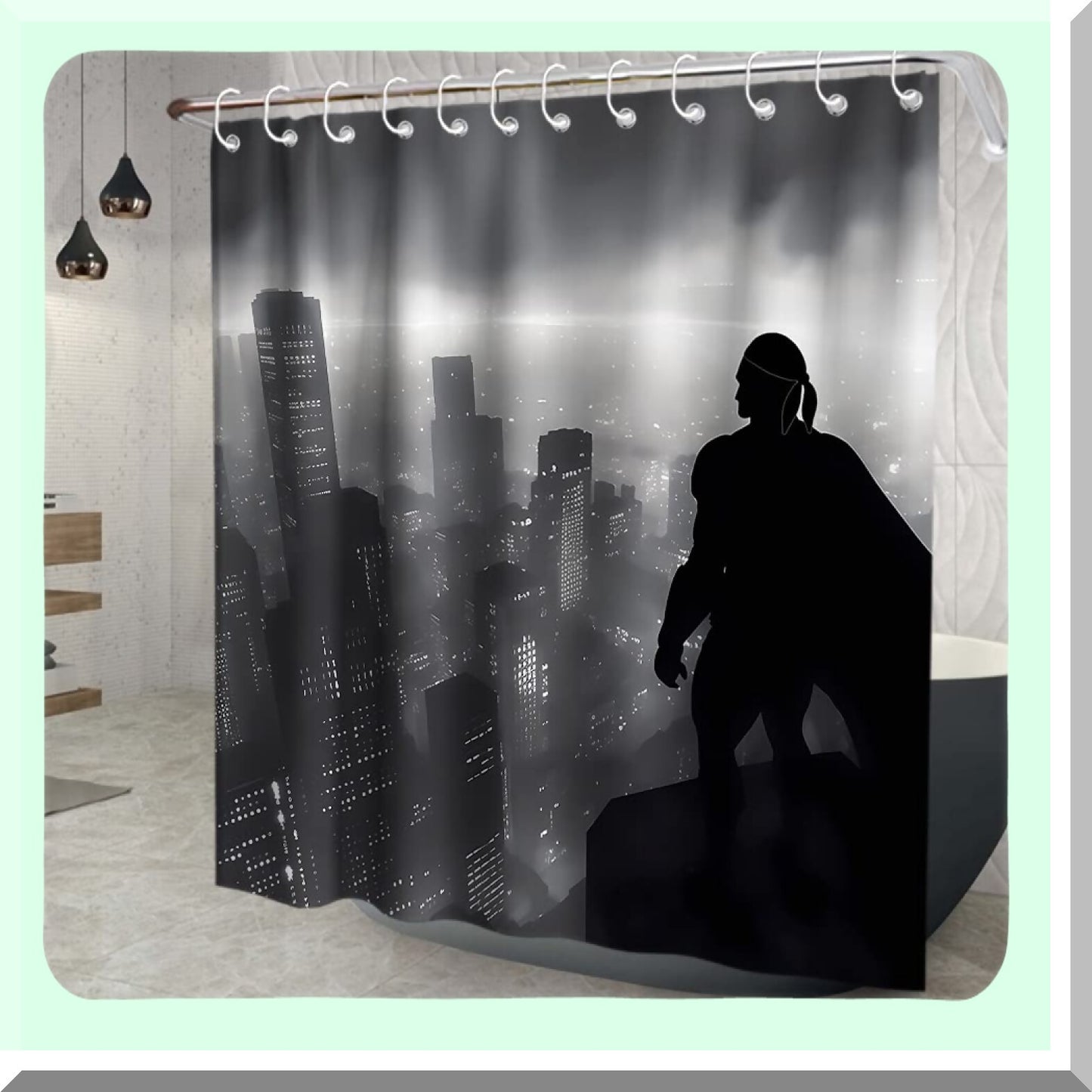 Black Bathtub Shower Curtain 60x72 inch